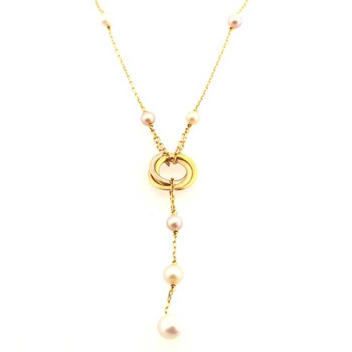 Cartier Trinity Necklace 18K Rose Gold Mother of Pearl