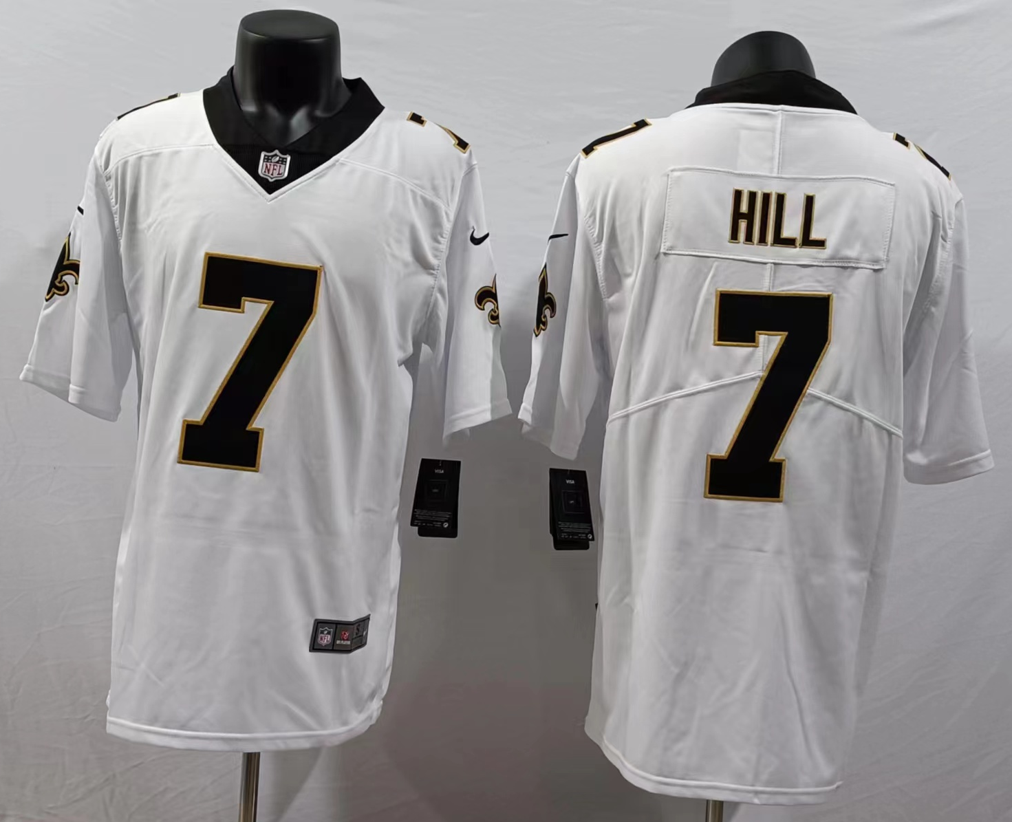 Men's New Orleans Saints Taysom Hill #7 White Game Jersey