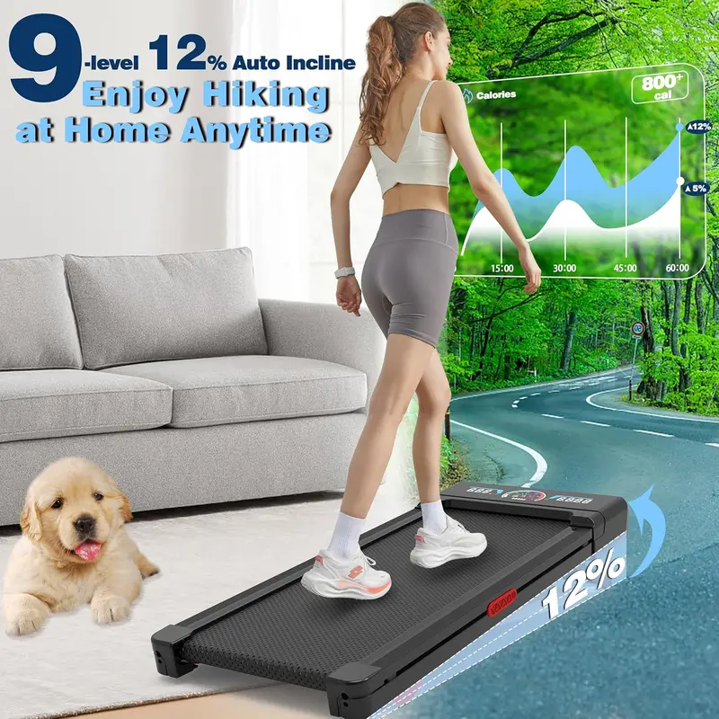 The Walking Pad Pro – 9-Level Auto-Incline Treadmill with 450 lb Capacity, RGB Display & Bluetooth Speakers