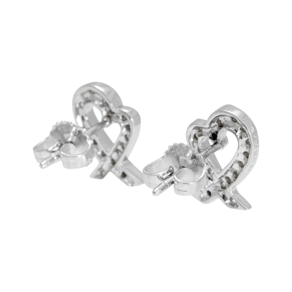 Tiffany & Co. Open Heart Paloma Picasso Loving Heart Earrings Platinum