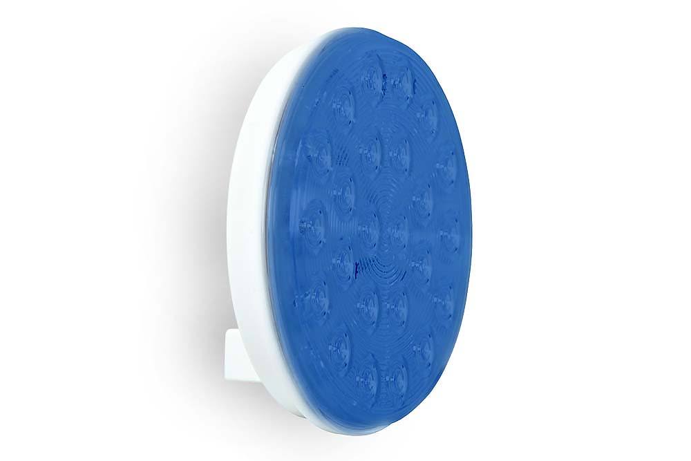 Maxxima M42701BCL 24 LED 4x22 Round Blue/Clear Lens Warning Flasher Light