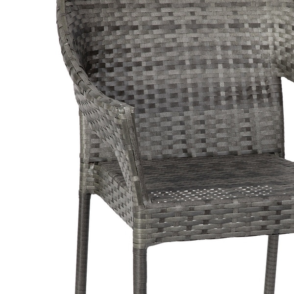 All Weather Commercial Grade PE Rattan Stacking Patio Chairs