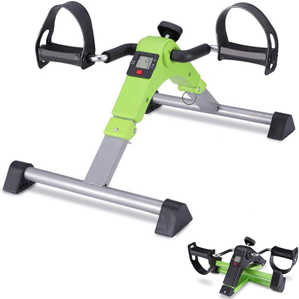 Vélo à vélo de mini-pédale pliable, exercice de bras / jambe portable sous cycle de bureau, résistance réglable, idéal for la réhabilitation, amélioration de la force musculaire et de la coo