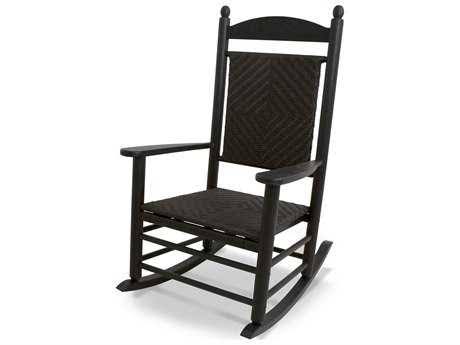 POLYWOOD Jefferson Woven Rocker - Slate Grey - White Loom