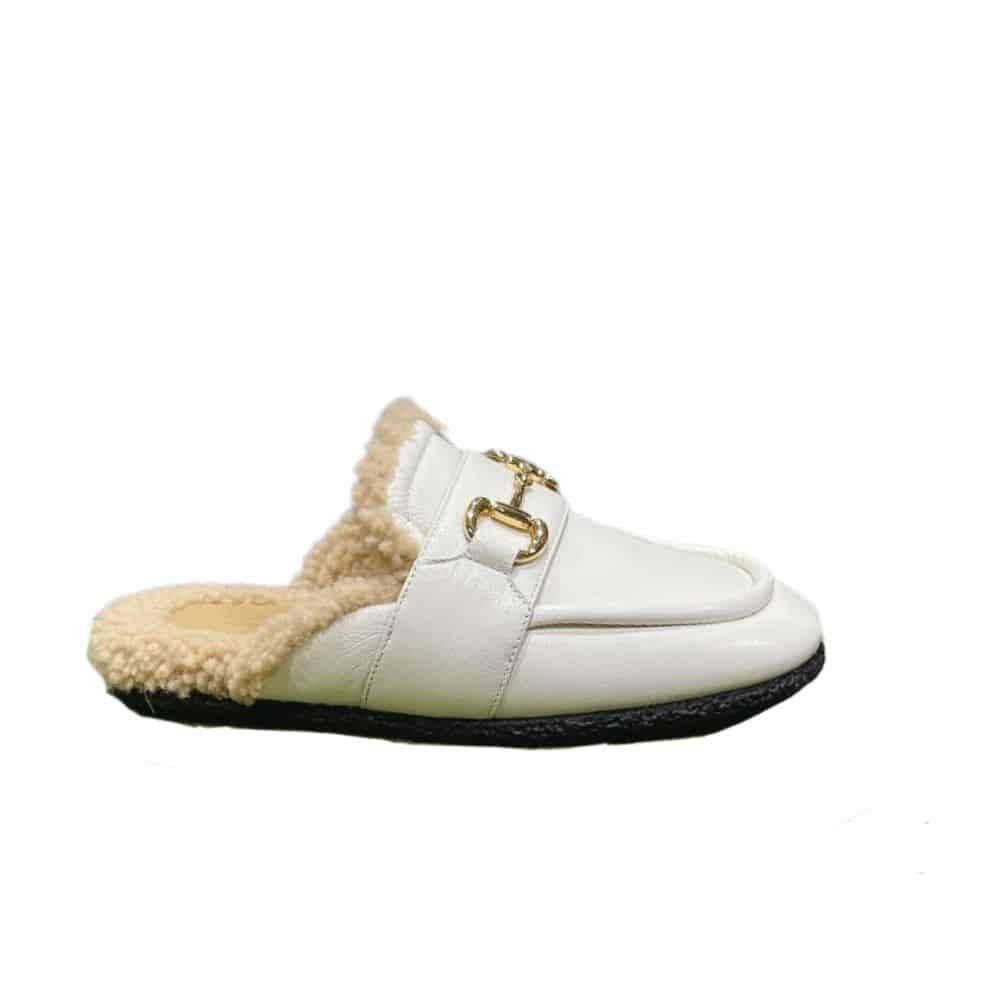 Gucci Women’S Mule With Horsebit White