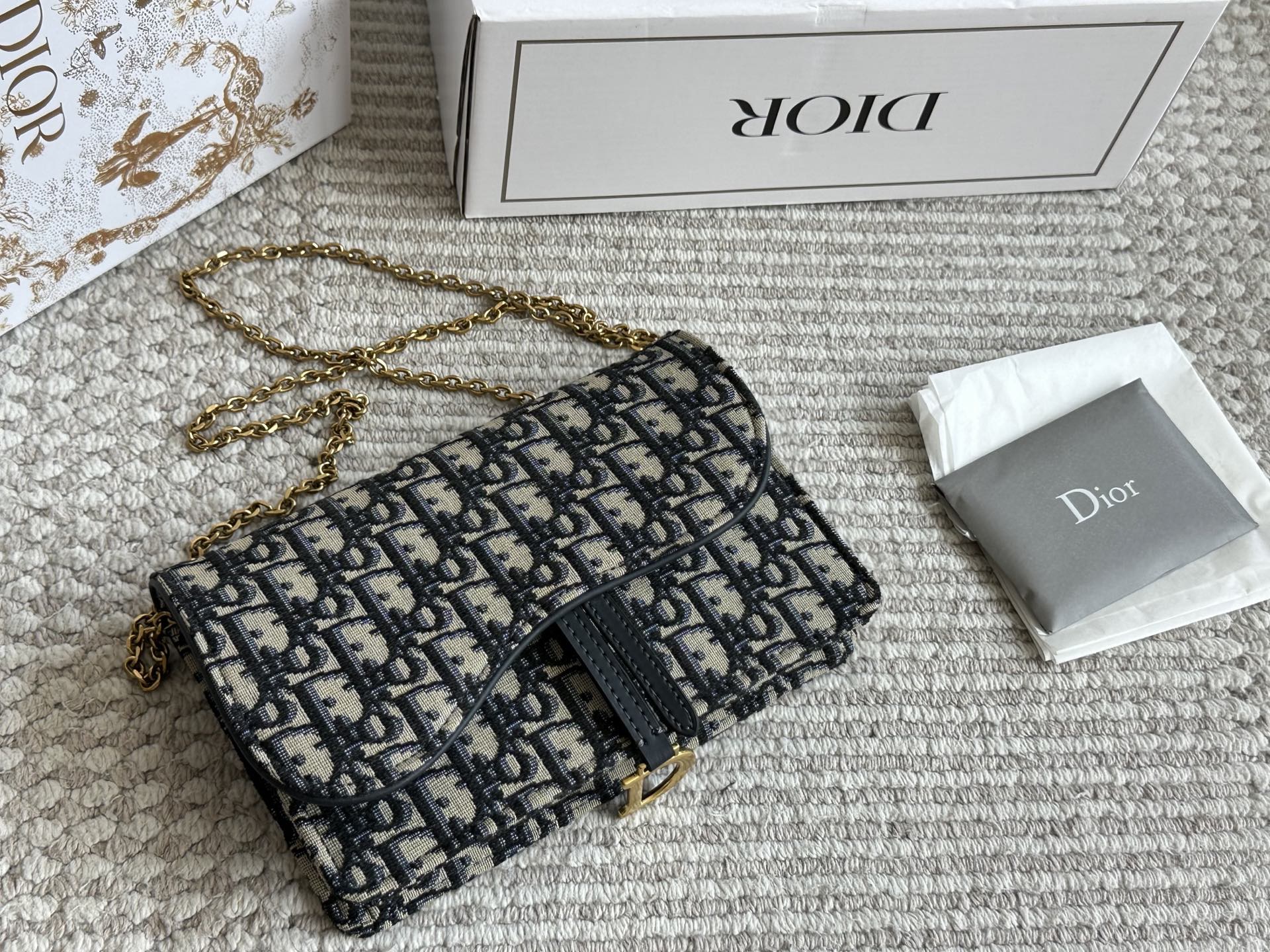 Dior saddle woc chain bag clutch - cnluxepick