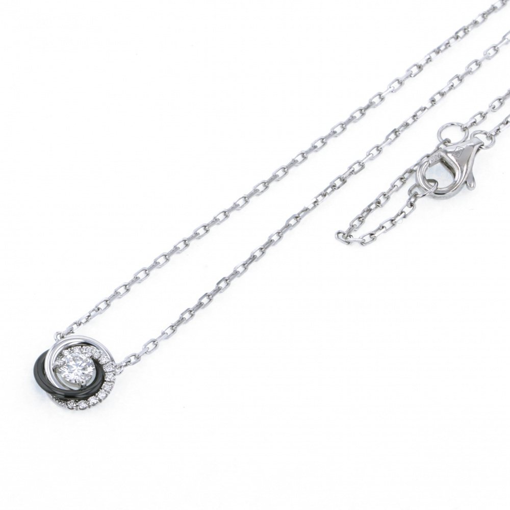 Cartier Trinity White Gold Trinity Necklace 18K White Gold & Ceramic Diamond