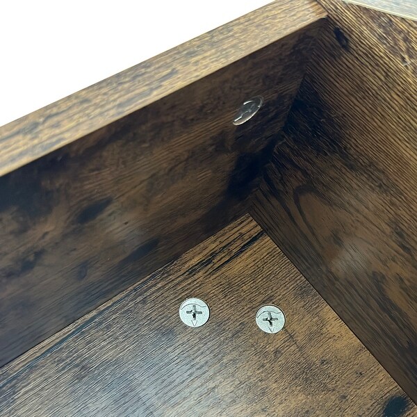 47.24'' Hexagonal Coffee Table Side Table Nightstand Antique Wood 2PCS
