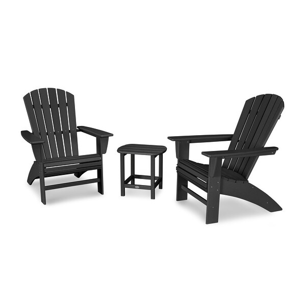 POLYWOOD Nautical 3piece Adirondack Chair and Table Set