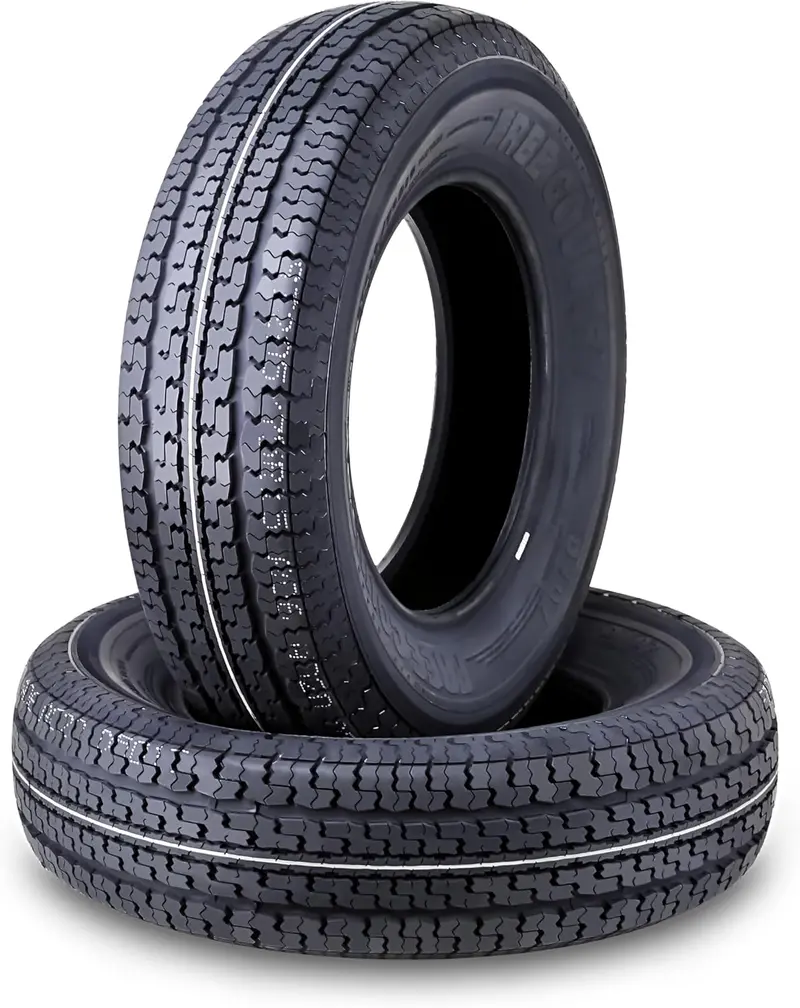 Set of 4 ST205/75R15 Trailer Tires – 10-Ply Load Range E Radials with Scuff Guard & Steel Belting