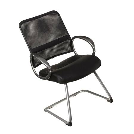 Boss Office Products Mesh Back Guest Chair with Pewter Finish in Black