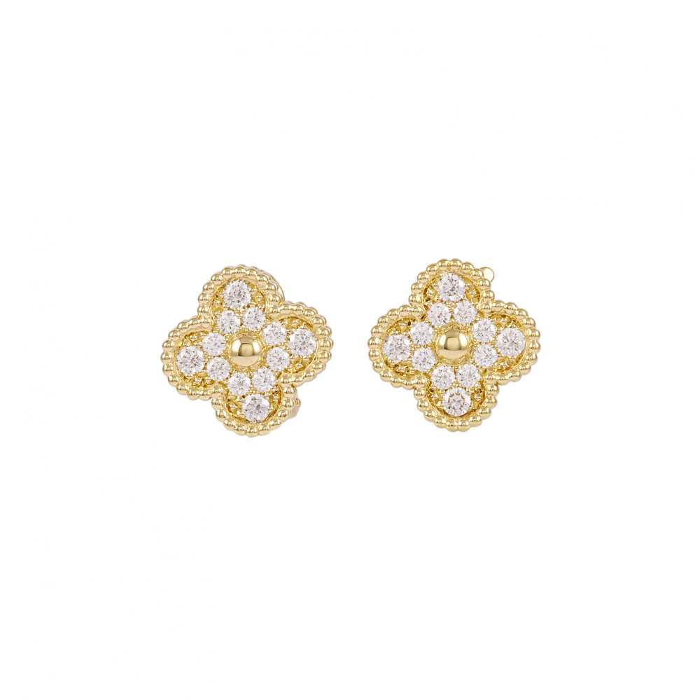Van Cleef & Arpels Vintage Alhambra Earrings 18K Yellow Gold VCARA44700