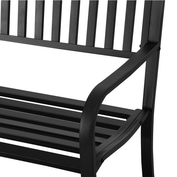 Stylish Black Metal Garden Bench