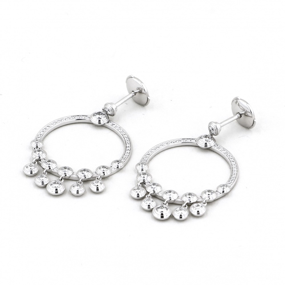 Cartier Damour (diamant Leger) Do Diamond Earrings 18K White Gold