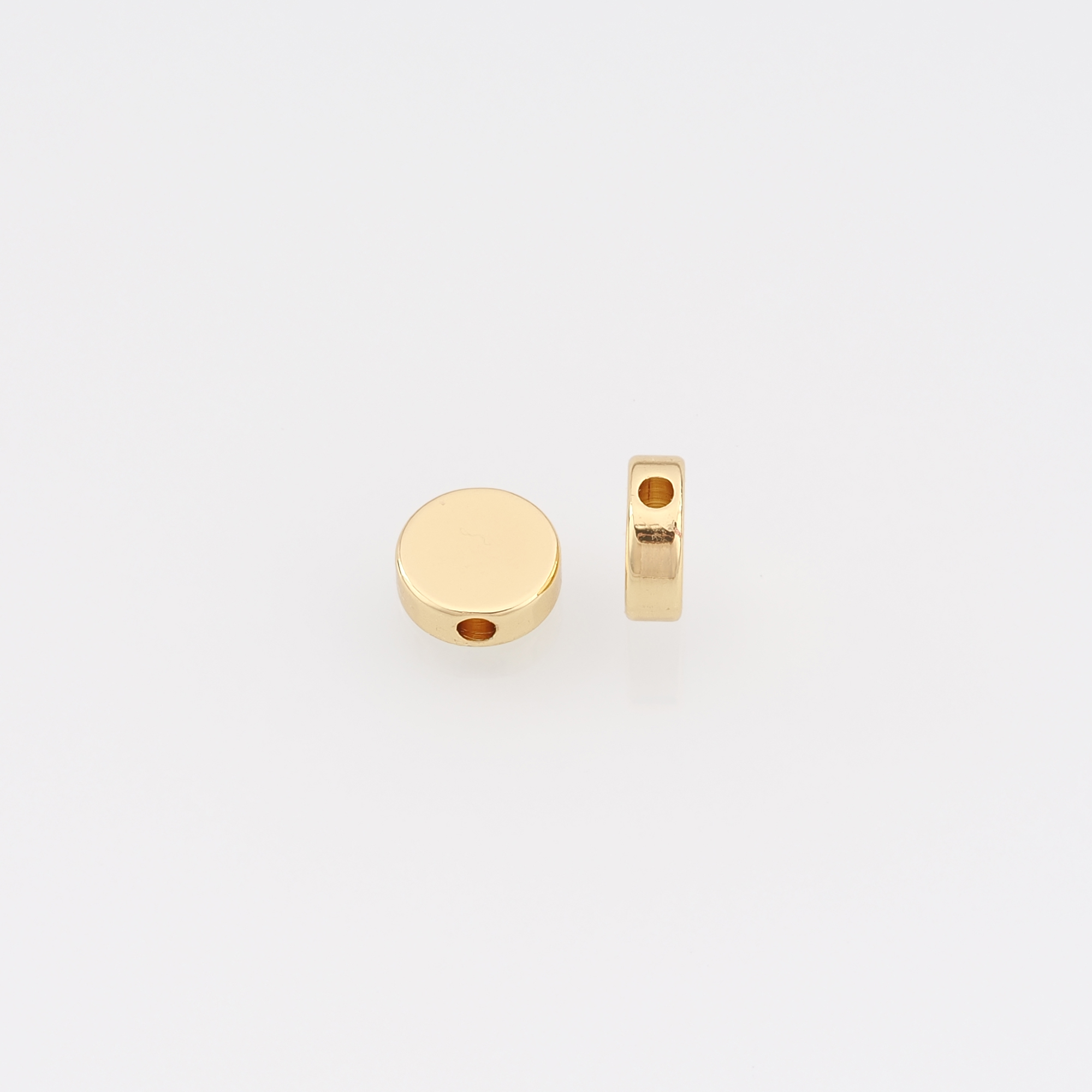 10Pcs 18K Gold Filled Round Flat Spacer Beads,Dainty Round Spacer Beads,DIY Jewelry Making Supply