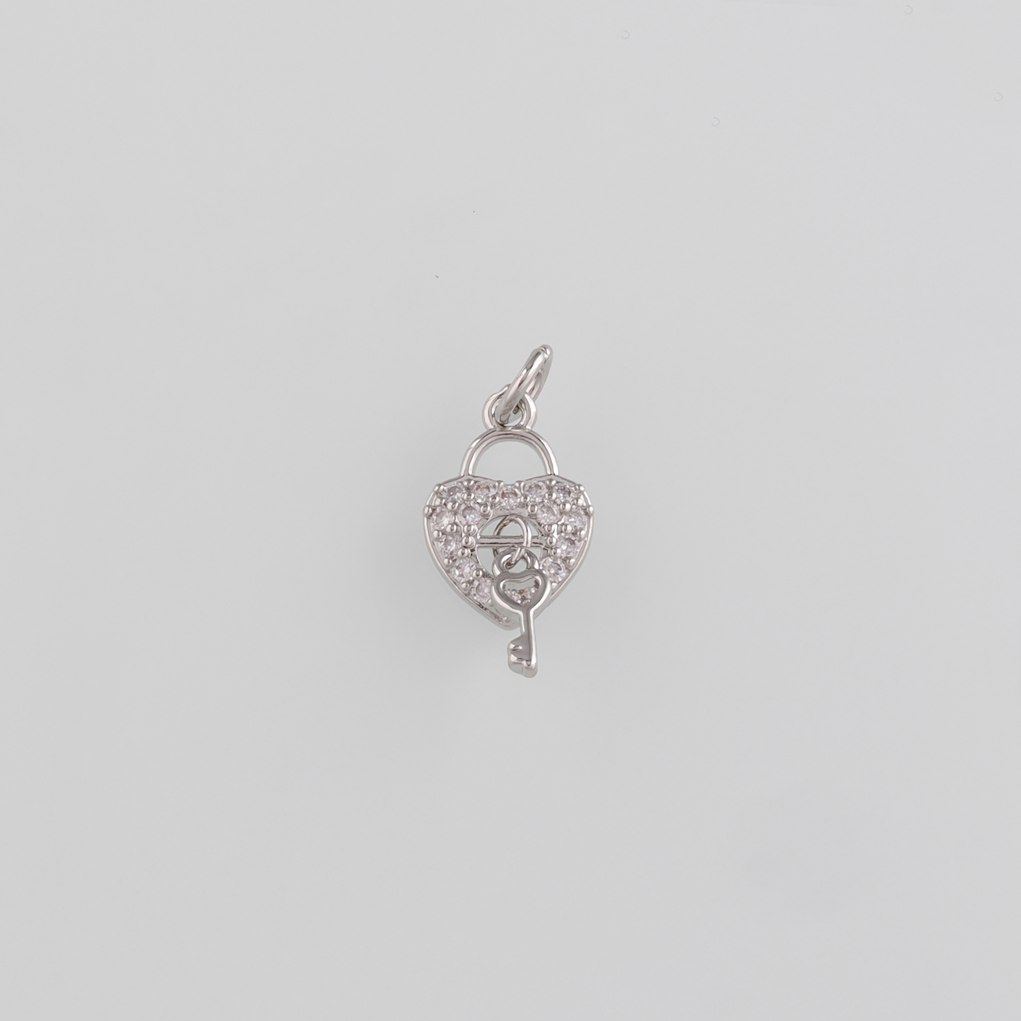18K Gold Filled Heart Lock Pendant,CZ Micro Pave Lock Charm Earrings Necklace for DIY Jewelry Making Supply