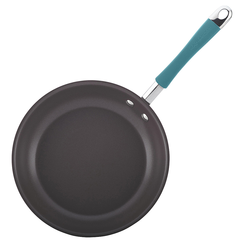 Rachael Ray - Cucina 12-Piece Cookware Set - Gray with Blue Handles