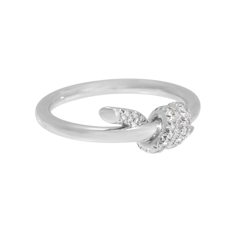 Tiffany & Co. Knot Ribbon Ring 18K White Gold Diamond 70302721