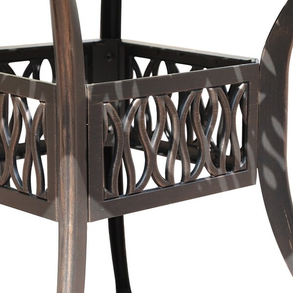 Patio 35���Round Coffee Side Table Cast Aluminum with Bronze Finish