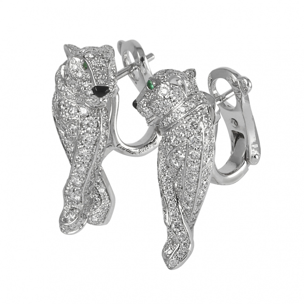 Cartier Panthère Earrings 18K White Gold N8503400