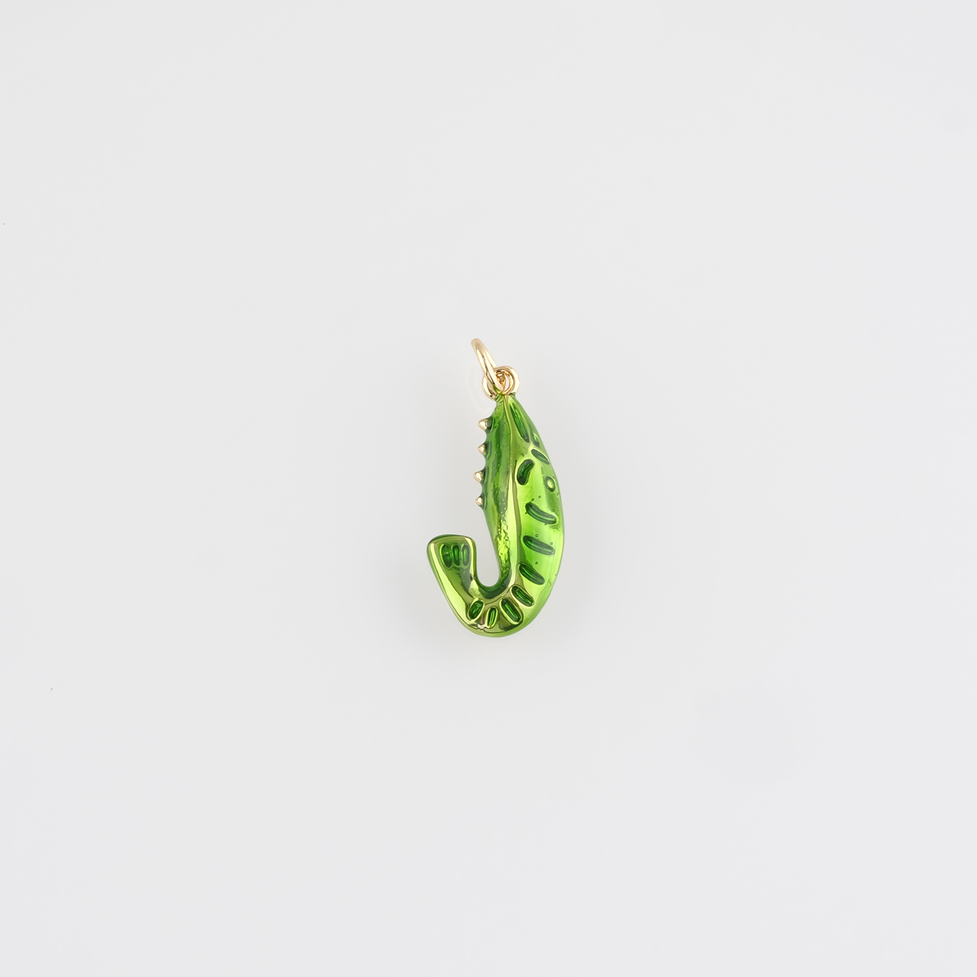 18K Gold Filled Shrimp Pendant,Enamel Shrimp Charm Earrings Necklace for DIY Jewelry Making Supply