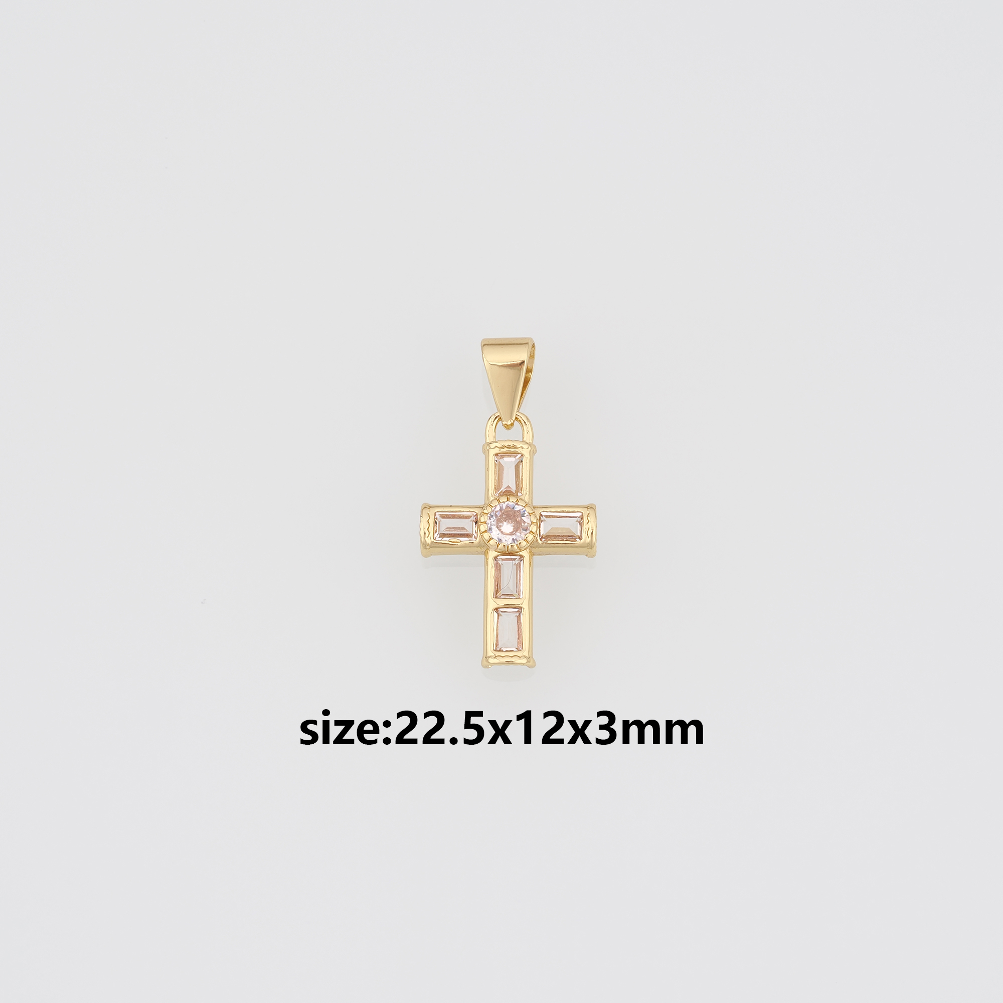 18K Gold Filled Cross Pendant,CZ Micro Pave Cross Charm Earrings Necklace for DIY Jewelry Making Supply