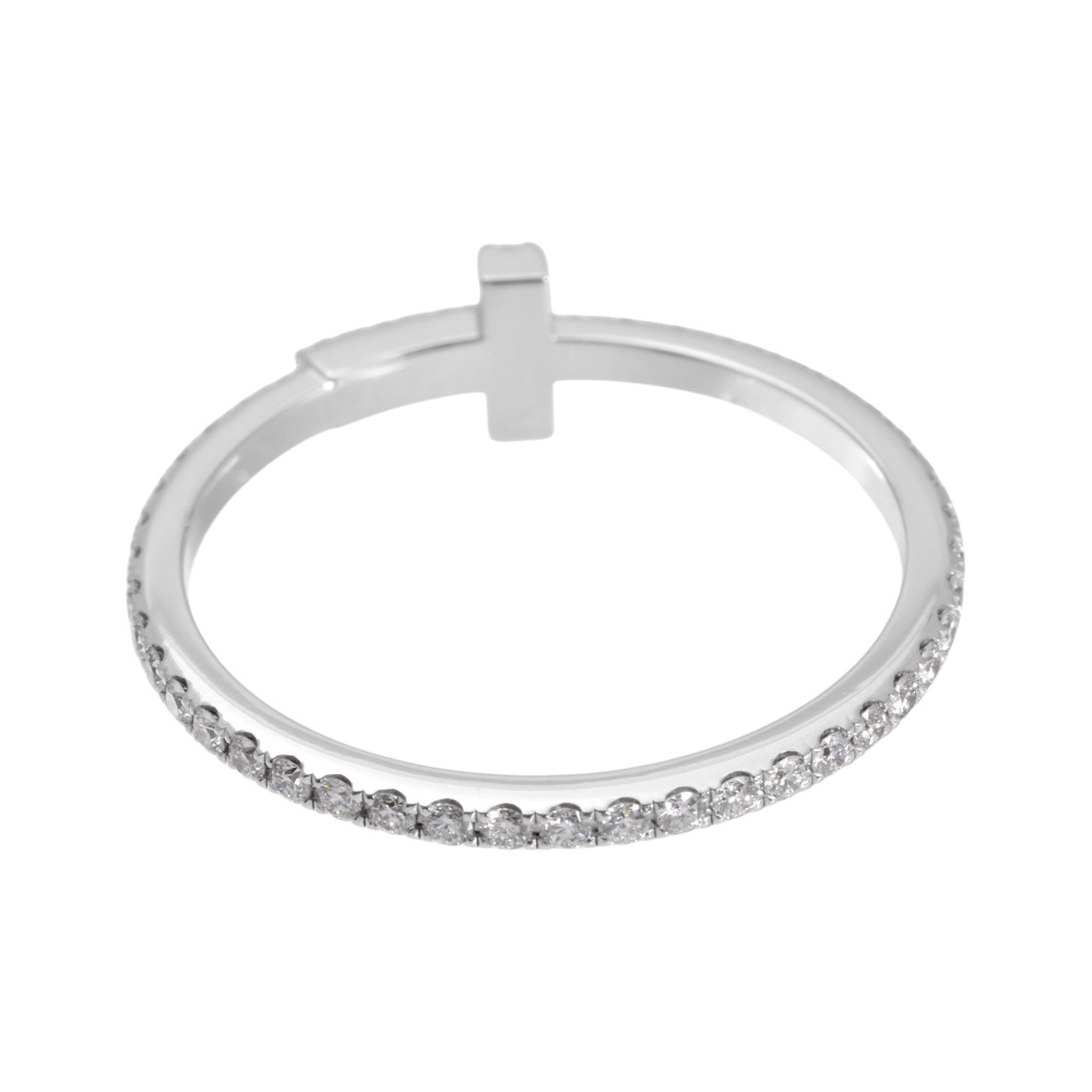 Tiffany & Co. Tiffany T Diamond Wire Band Ring 18K White Gold 60148897