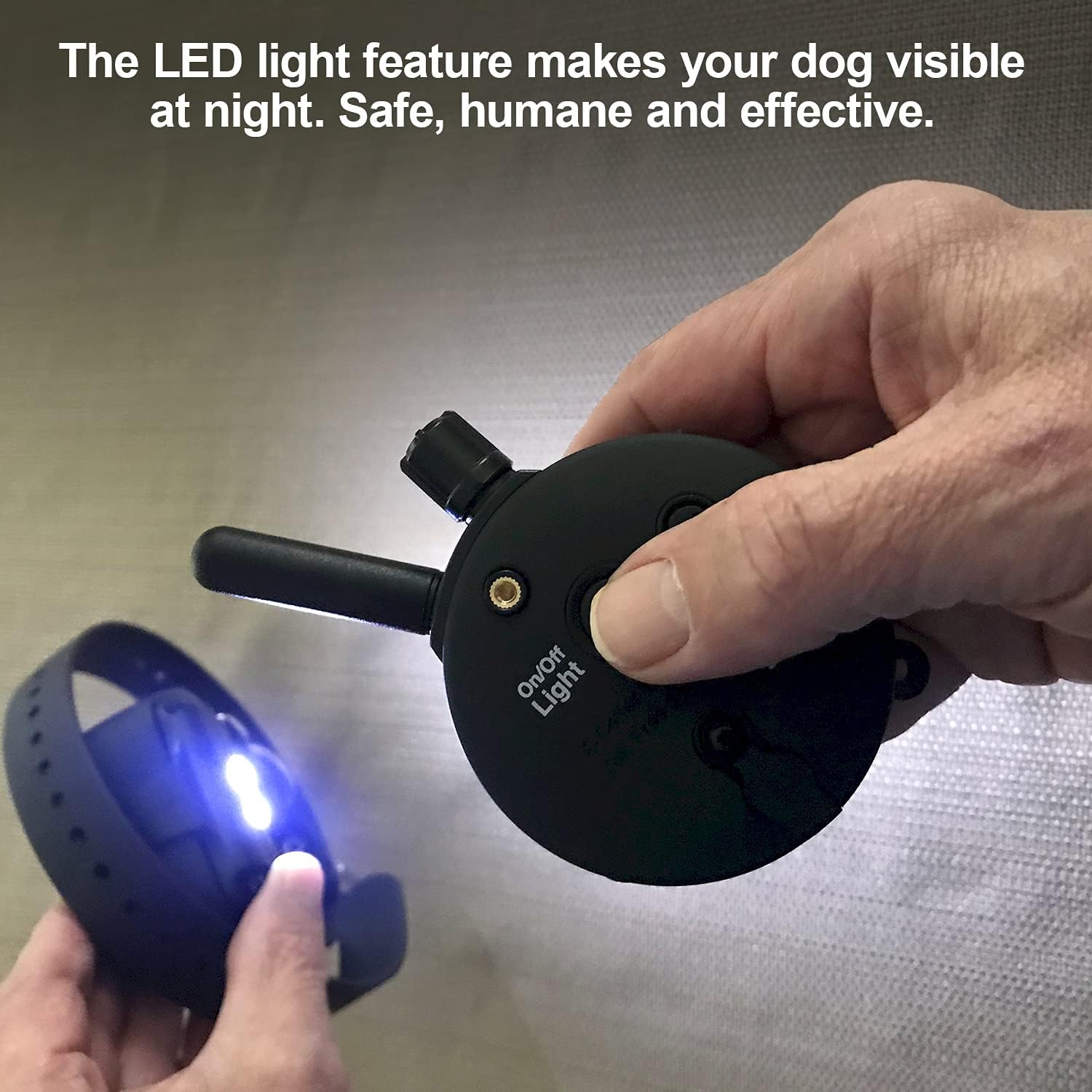 Humane Dog Training Collar with Remote, Features 100 Levels of Safe Stimulation, Tapping Sensation, Night Light, Waterproof, Rechargeable, 1 Mile 1 Dog, Black