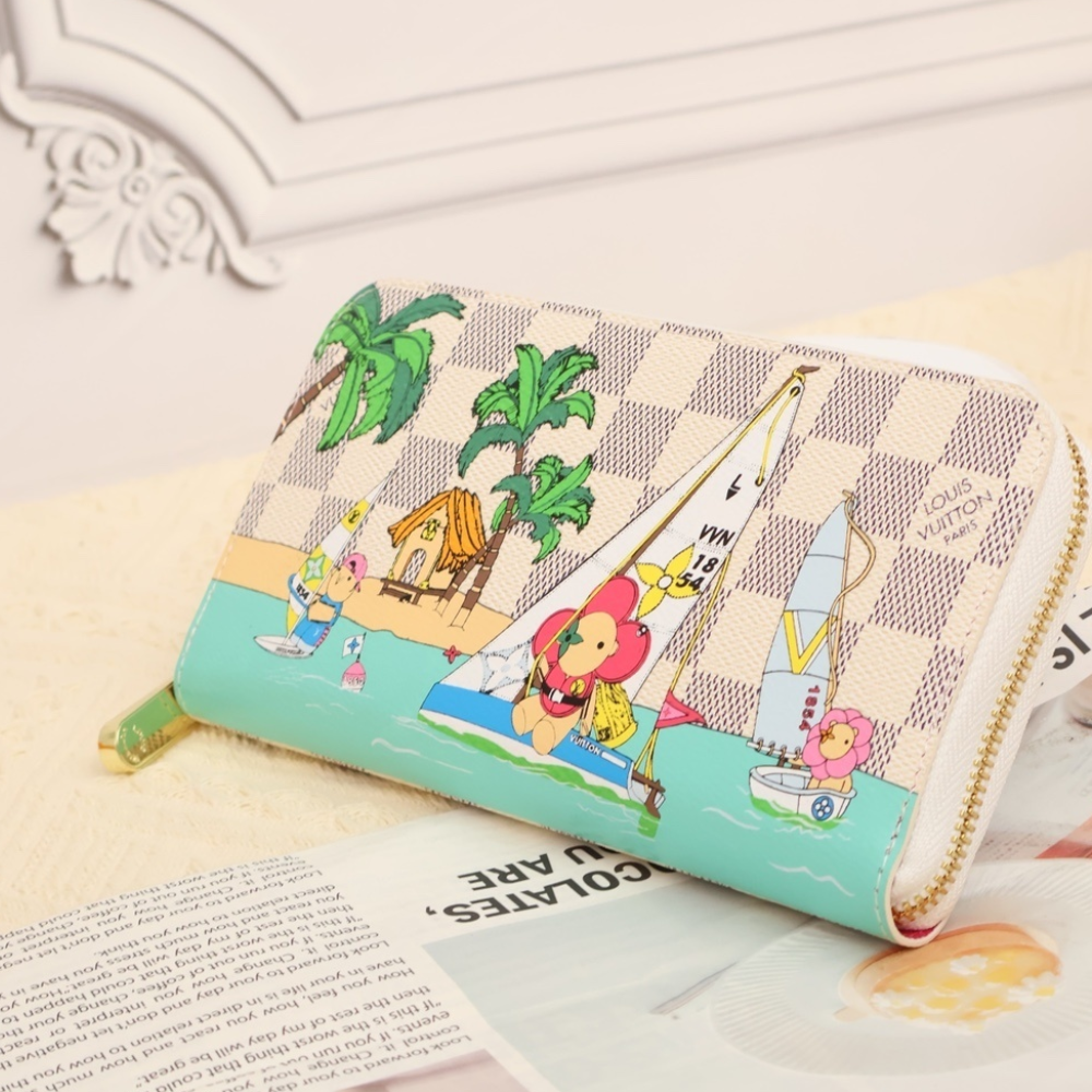 Louis Vuitton Zippy Wallet Vivienne Damier Azur Beige 7.7 Inches N40507