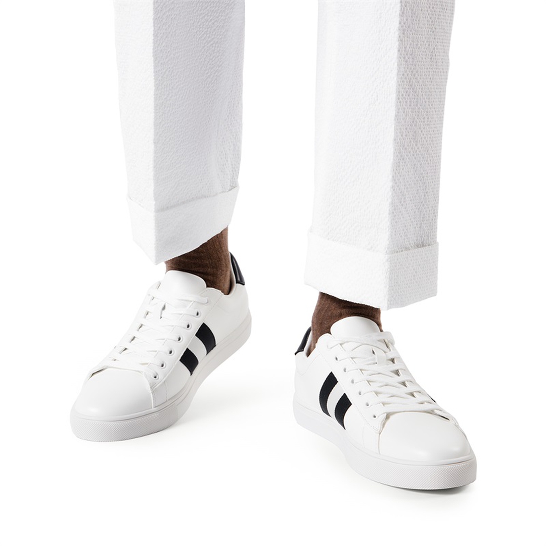 Men's Supportive Vegan Leather Fashion Sneakers