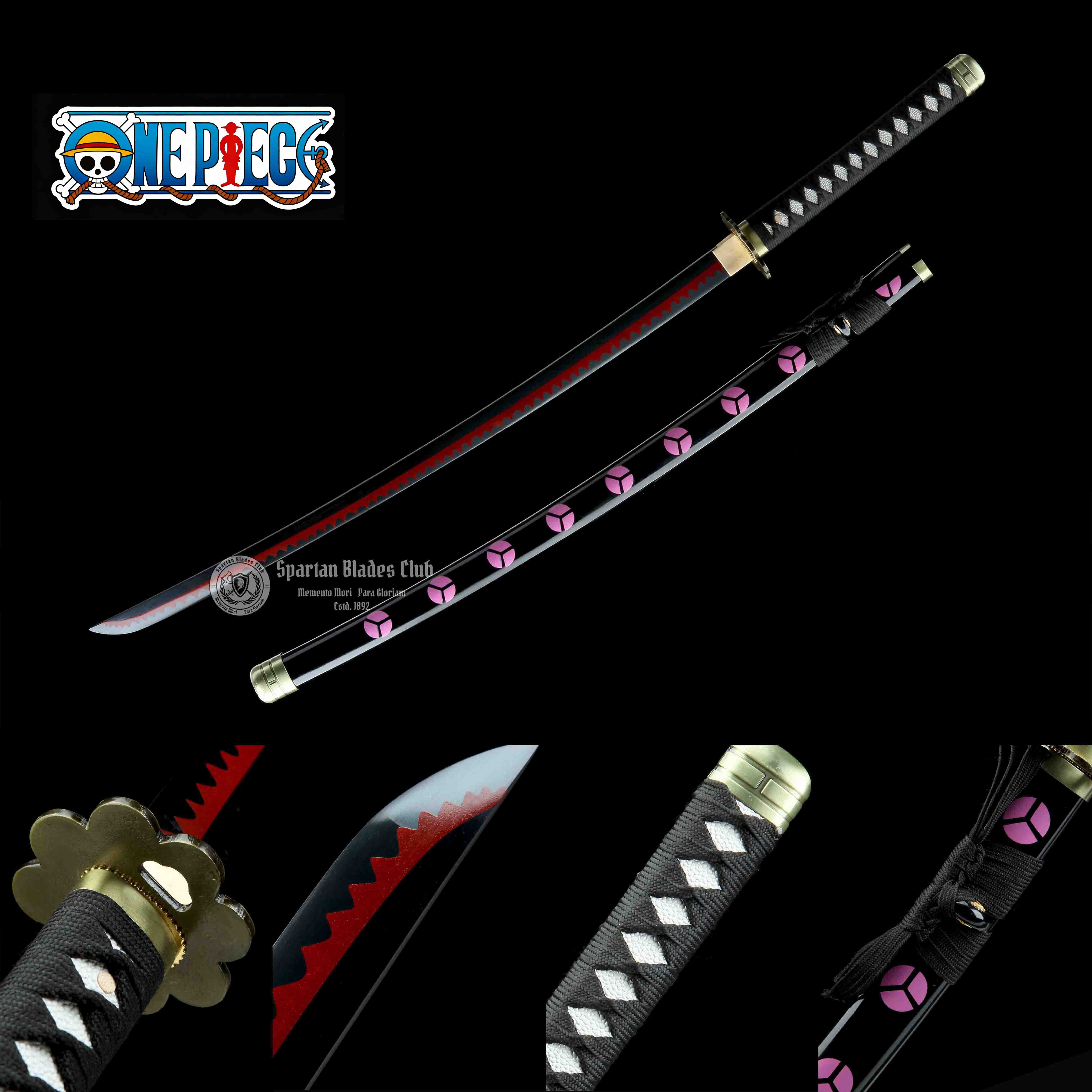HZW03 | Shusui | One Piece | Roronoa Zoro Katana | 1045 Carbon steel | Sharp | Handmade Real Sword | Black | Battle-Ready | Full-tang | Japanese Anime Cosplay | Spartan Blades Club | CHEN'S SWORDS 1892 - Spartan Blades Club - 陳氏劍莊1892