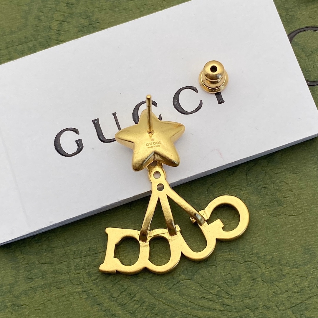Gucci Crystal Star Gold Earrings 679076 J1D50 8031