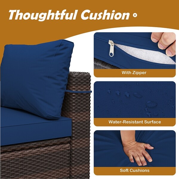 UPHA Cushioned 7piece Conversation Sectional Patio Group Furniture