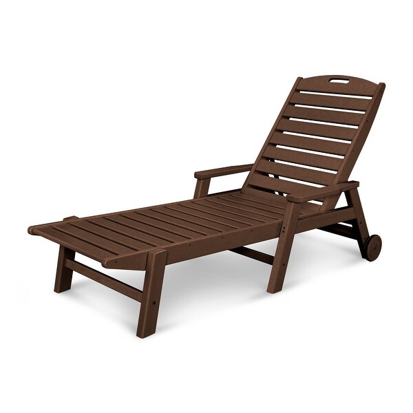 POLYWOOD Nautical Chaise Lounge with Arms and Wheels