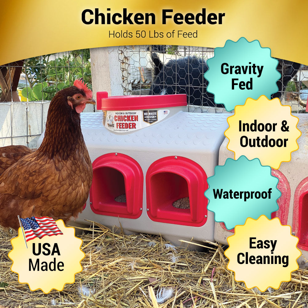 OverEZ Chicken Coop OEZCF OverEZ Chicken Feeder – No Waste