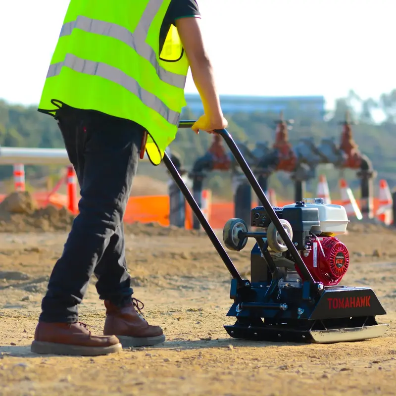 Tomahawk Power Gas-Powered Plate Compactor — 5.5 HP, 3000 lbs/ft Force, 5900 VPM