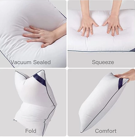 Cotton Pillow Bedroom Bed Sleep Cervical Pillow Middle-high Pillow Core Frosted Thickened Machine Wash Quilt Cover