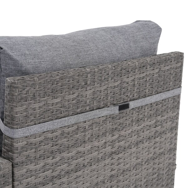 13Piece 10 Person Patio Free Combination Wicker Conversation Set With Waterproof Cushions and Firepit Table