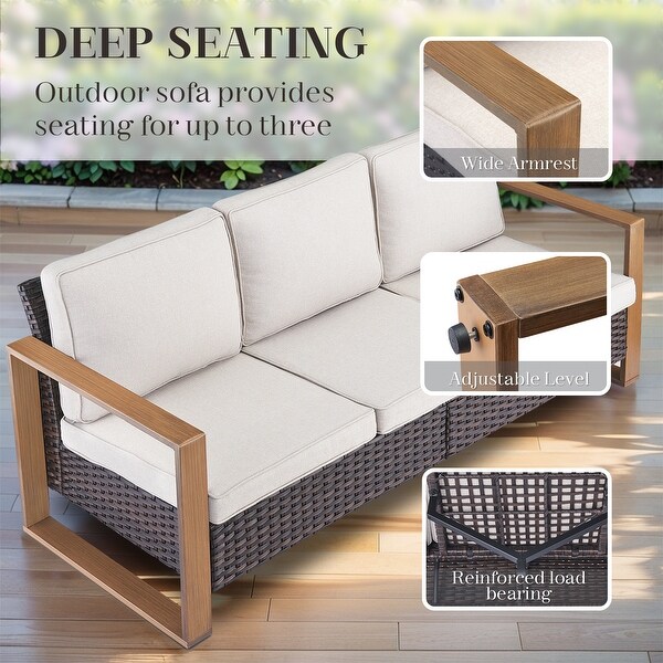 Patio Sofa Wicker High Back Sofa