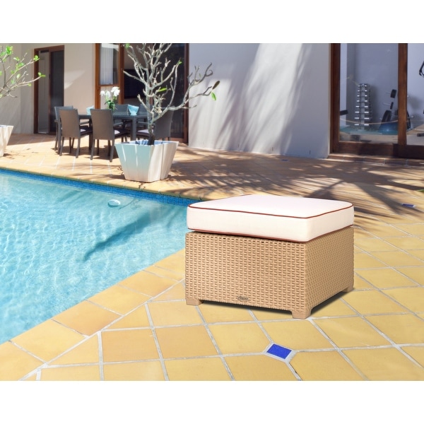 Magnolia Resin AllWeather Ottoman with Cushion