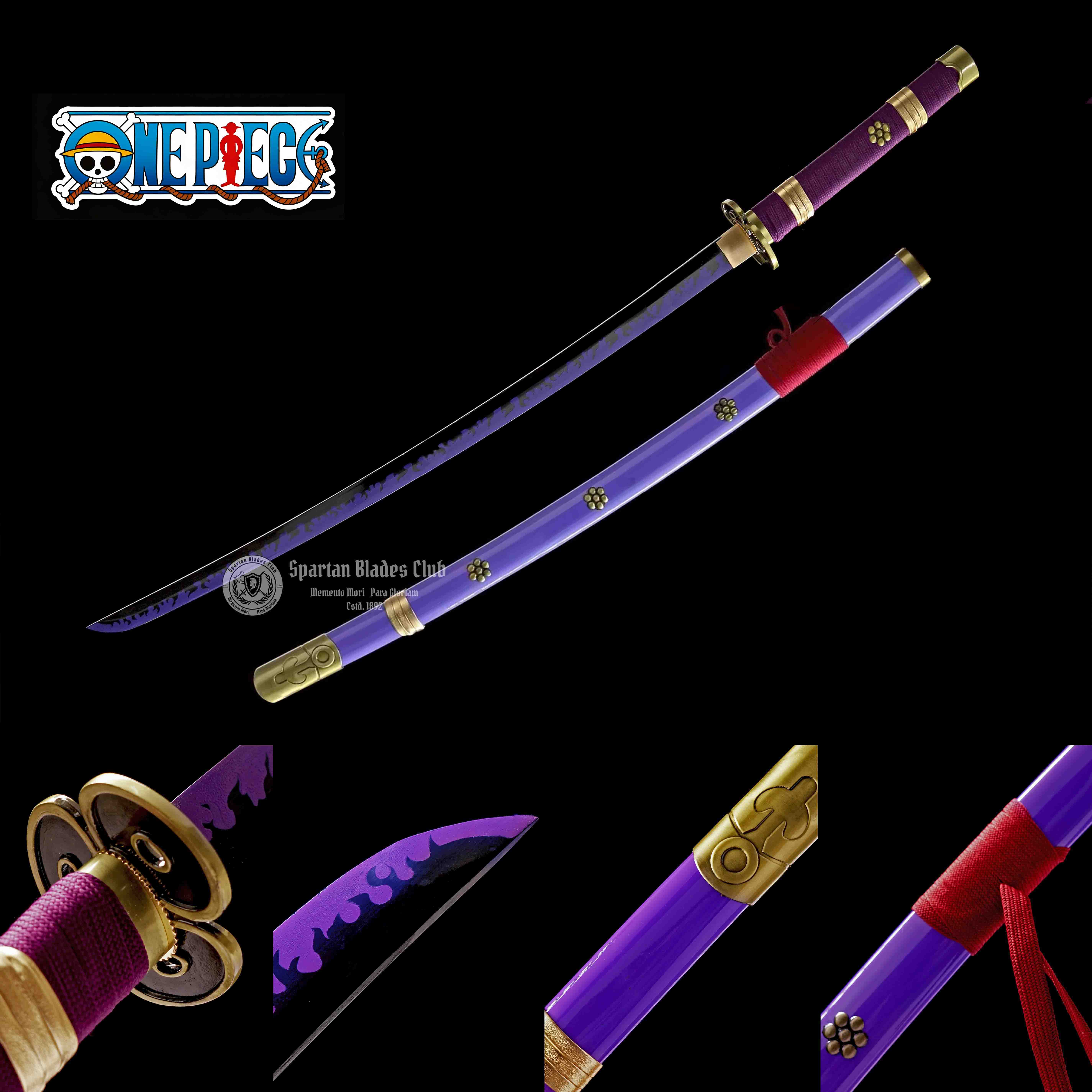 HZW01 | Enma | One Piece | Katana | Zoro | 1045 Carbon steel | Sharp | Handmade Real Sword | Purple | Battle-Ready | Full-tang | Japanese Anime Cosplay | Spartan Blades Club | CHEN'S SWORDS 1892 - Spartan Blades Club - 陳氏劍莊1892