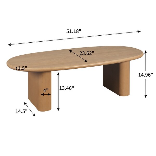 Roomfitters 51'' Tapered Tabletop Coffee Table,Natural Wood