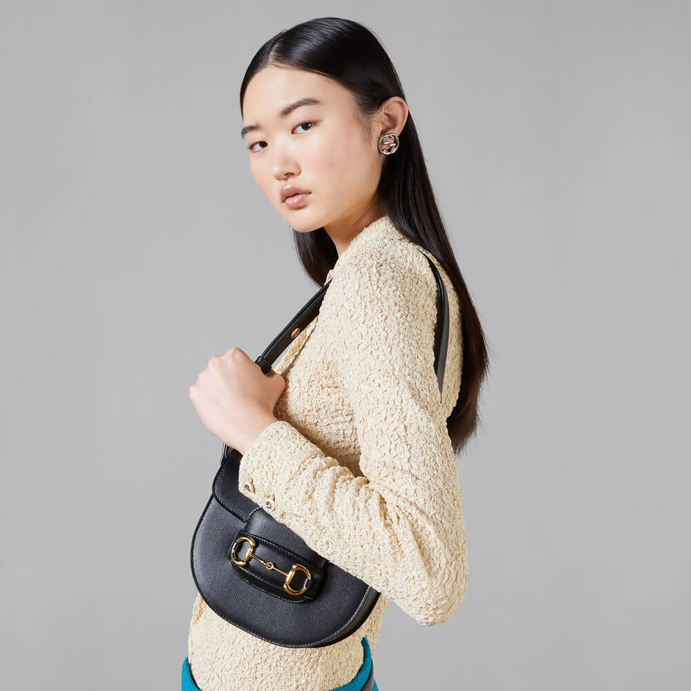Gucci Leather Horsebit 1955 Mini Rounded Bag