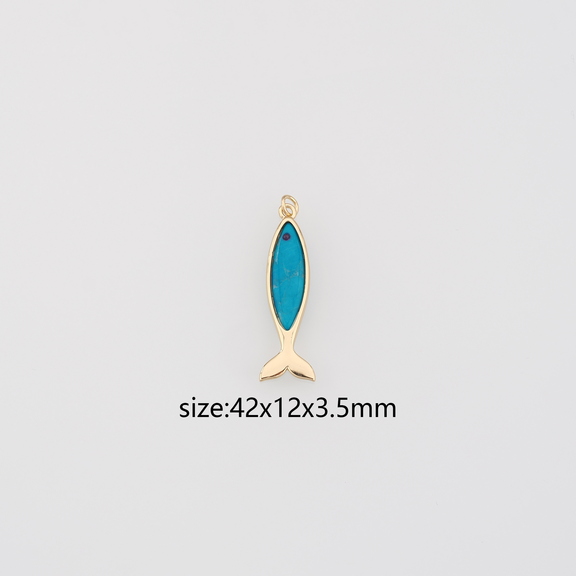 18K Gold Filled Fish Pendant,Natural Stone Earrings Necklace for DIY Jewelry Making Supply