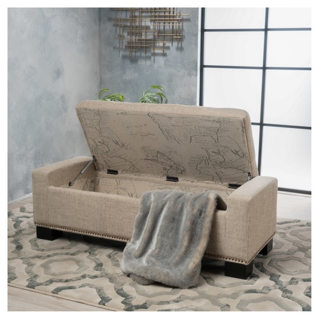 Explorer Storage Ottoman Wheat Christopher Knight Home