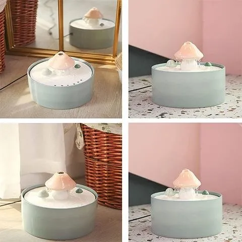 Mushroom Ceramic Pet Water Fountain