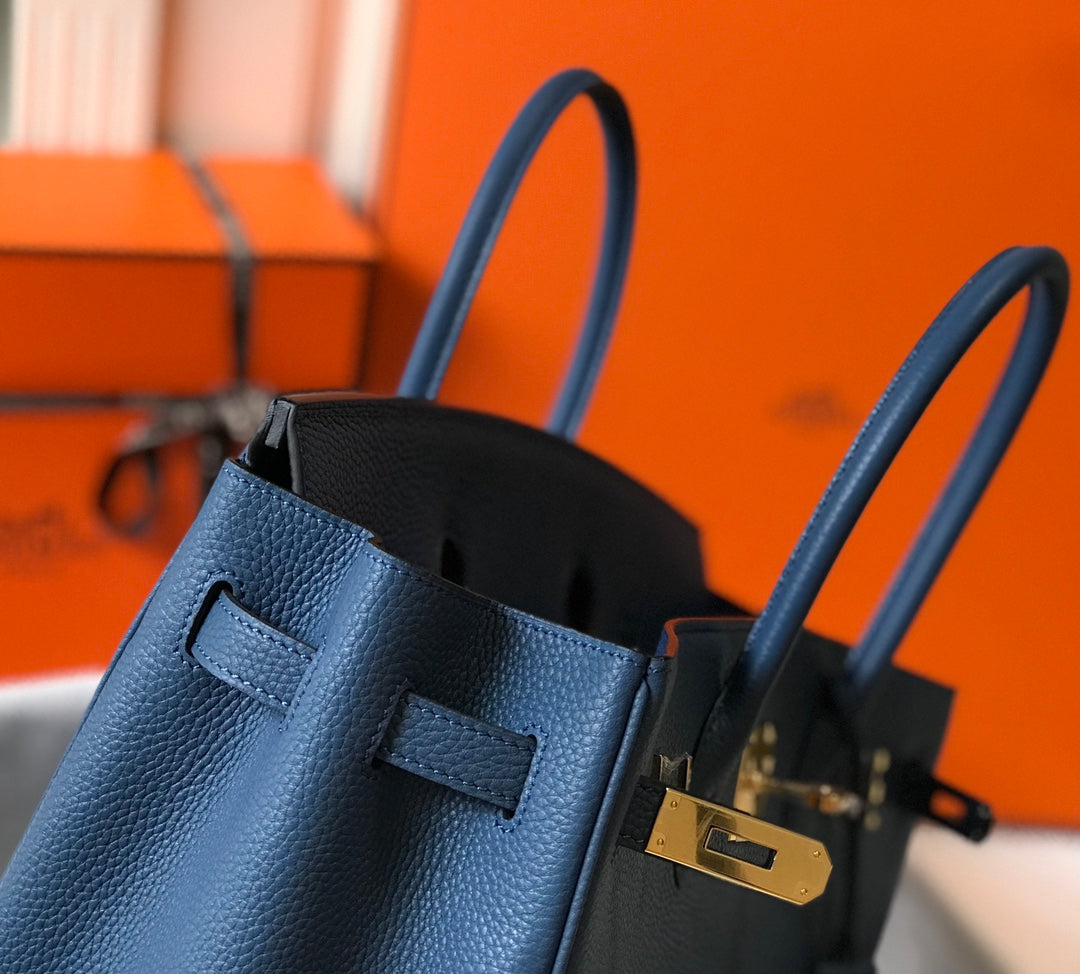 Hermes Birkin 35Cm Bag Azure Togo Gold Hardware