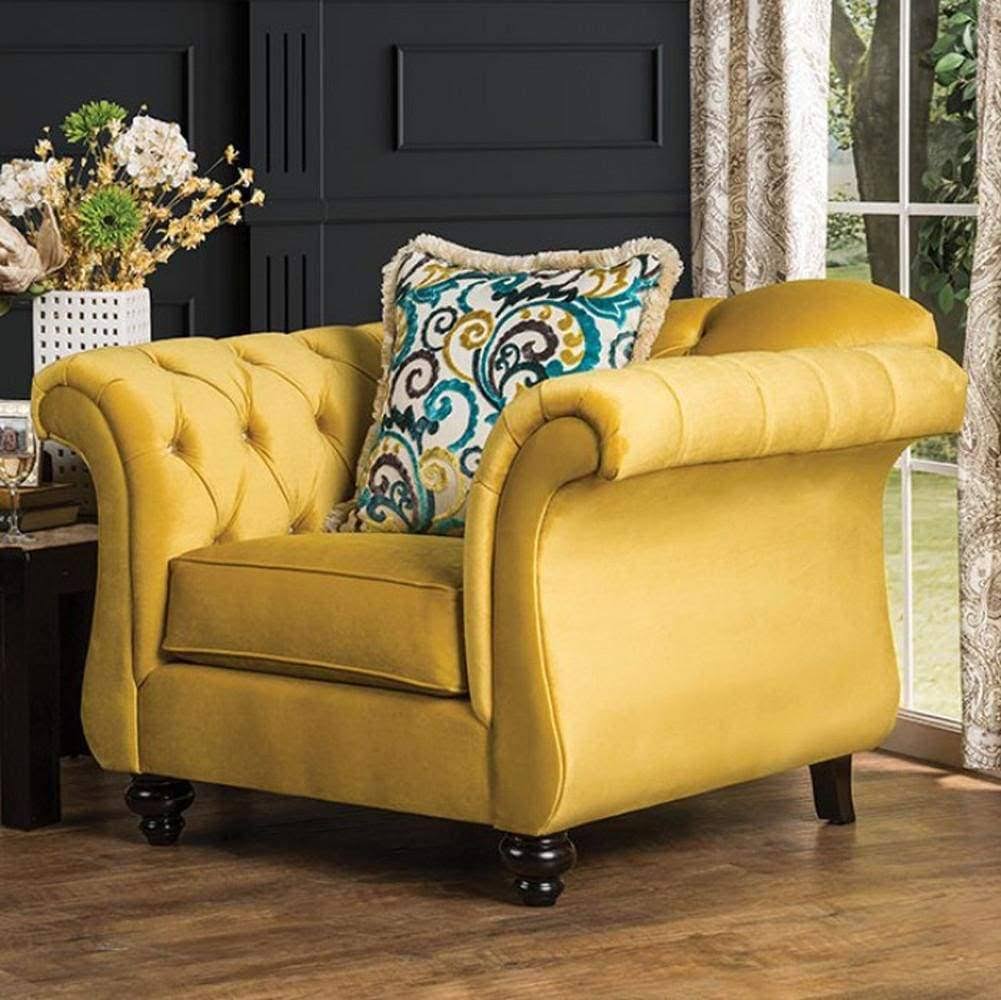 Furniture of America Antoinette Royal Yellow Chair