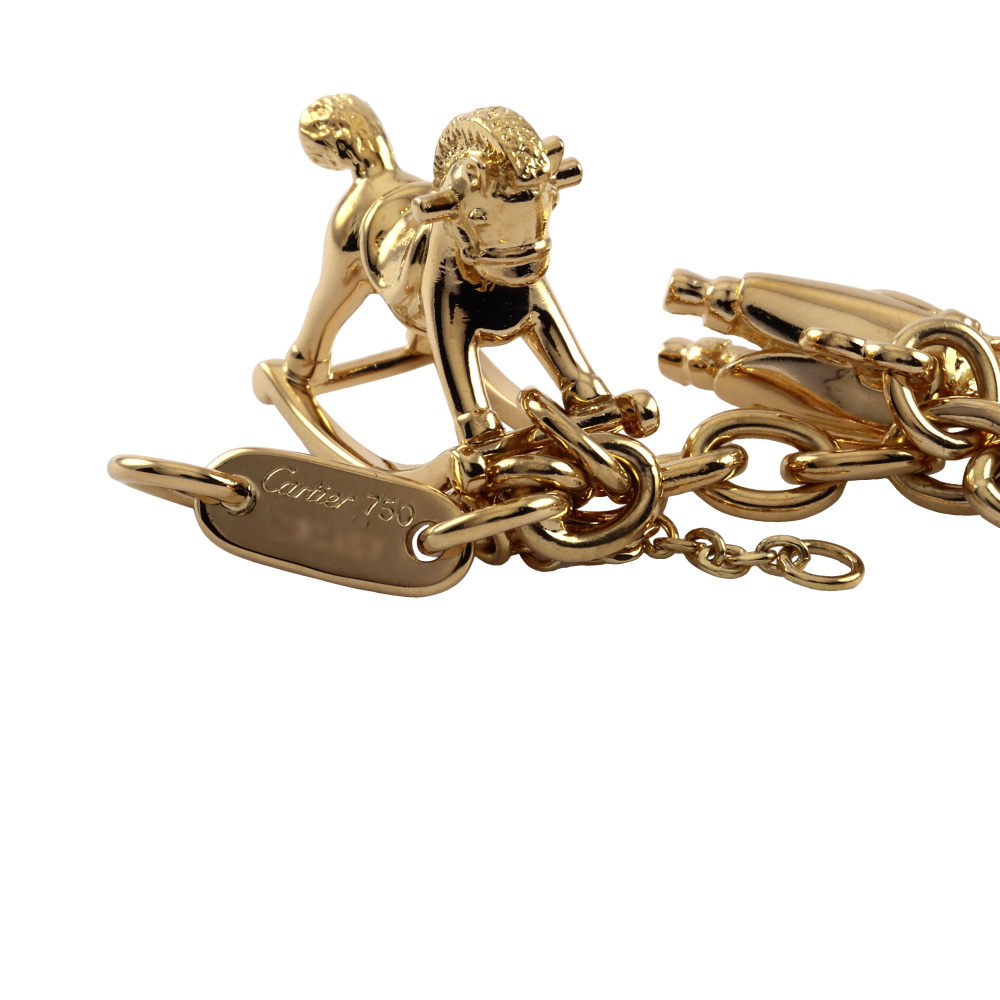 Cartier Charm 7 Motifs K18 Yellow Gold Bracelet