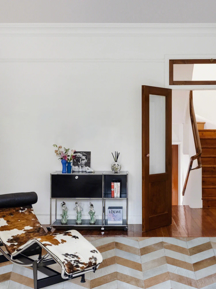 CP111 - Q1 Grade Danish Cowhide! French Herringbone Fishbone Splicing Rice Brown Two-color Carpet Living Room Bedroom